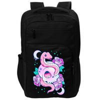 Kawaii Pastel Goth Cute Creepy Skull Serpent Snake Roses Impact Tech Backpack