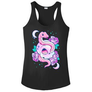 Kawaii Pastel Goth Cute Creepy Skull Serpent Snake Roses Ladies PosiCharge Competitor Racerback Tank