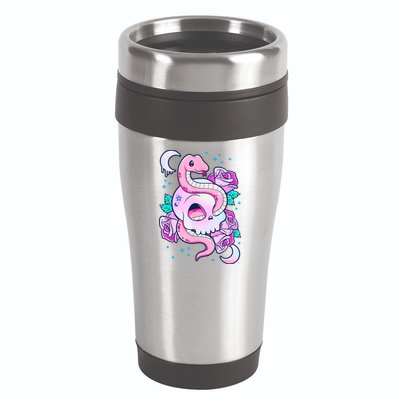 Kawaii Pastel Goth Cute Creepy Skull Serpent Snake Roses 16oz Travel Tumbler