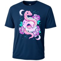 Kawaii Pastel Goth Cute Creepy Skull Serpent Snake Roses Cooling Performance Crew T-Shirt