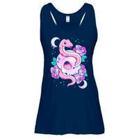 Kawaii Pastel Goth Cute Creepy Skull Serpent Snake Roses Ladies Essential Flowy Tank