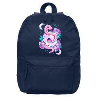 Kawaii Pastel Goth Cute Creepy Skull Serpent Snake Roses 16 in Basic Backpack