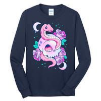 Kawaii Pastel Goth Cute Creepy Skull Serpent Snake Roses Tall Long Sleeve T-Shirt