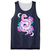 Kawaii Pastel Goth Cute Creepy Skull Serpent Snake Roses Mesh Reversible Basketball Jersey Tank