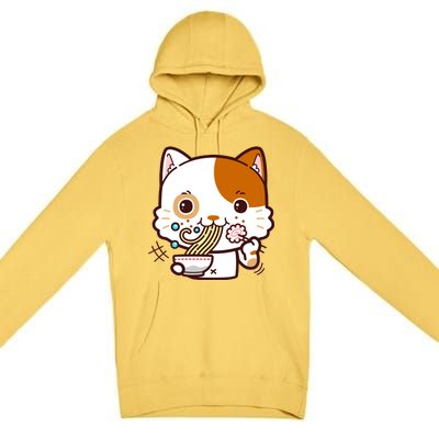 Kawaii Ramen Cat Premium Pullover Hoodie