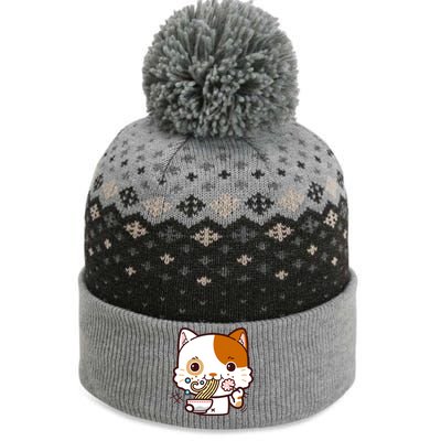 Kawaii Ramen Cat The Baniff Cuffed Pom Beanie