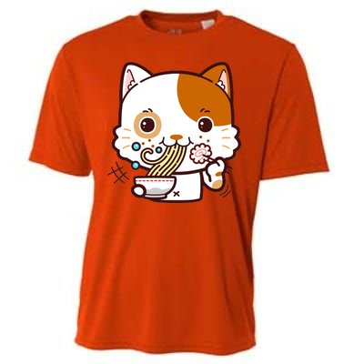 Kawaii Ramen Cat Cooling Performance Crew T-Shirt