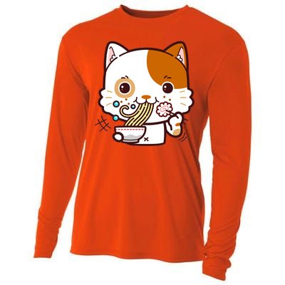 Kawaii Ramen Cat Cooling Performance Long Sleeve Crew