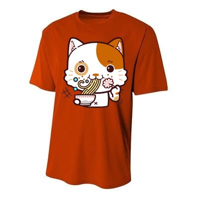 Kawaii Ramen Cat Performance Sprint T-Shirt