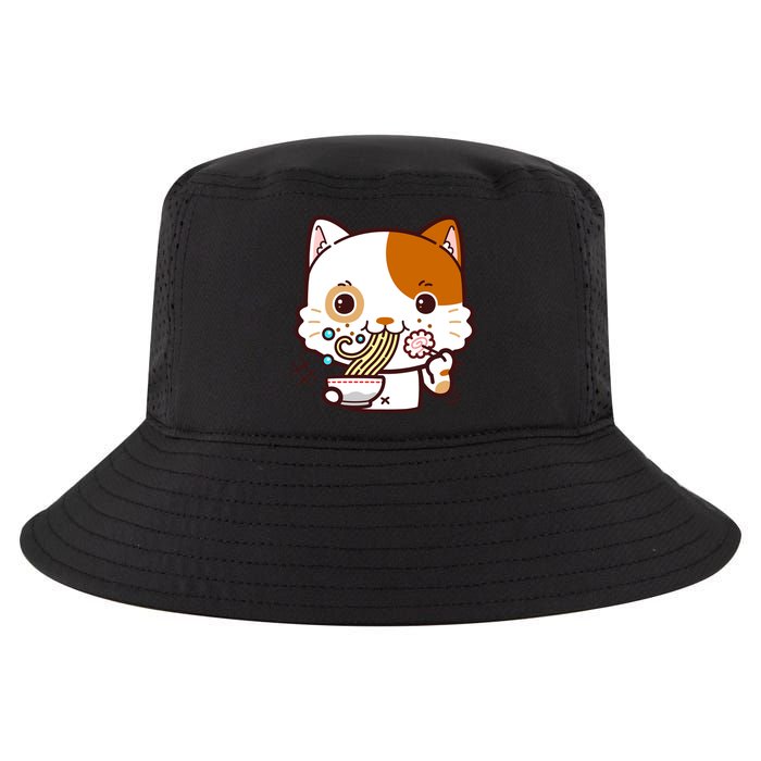Kawaii Ramen Cat Cool Comfort Performance Bucket Hat