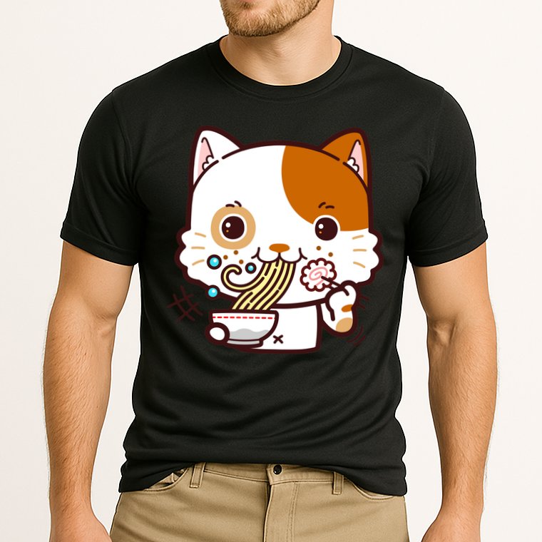 Kawaii Ramen Cat Performance Shirt