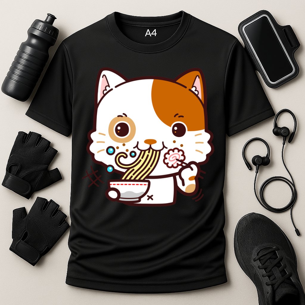 Kawaii Ramen Cat Performance Shirt