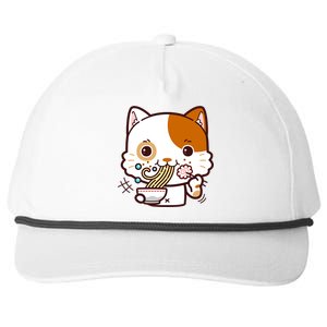 Kawaii Ramen Cat Snapback Five-Panel Rope Hat