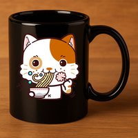 Kawaii Ramen Cat 11oz C Handle Ceramic Mug