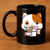 Kawaii Ramen Cat 11oz C Handle Ceramic Mug