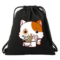 Kawaii Ramen Cat Drawstring Bag
