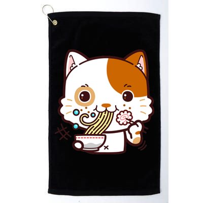 Kawaii Ramen Cat Platinum Collection Golf Towel