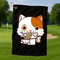 Kawaii Ramen Cat Golf Towel