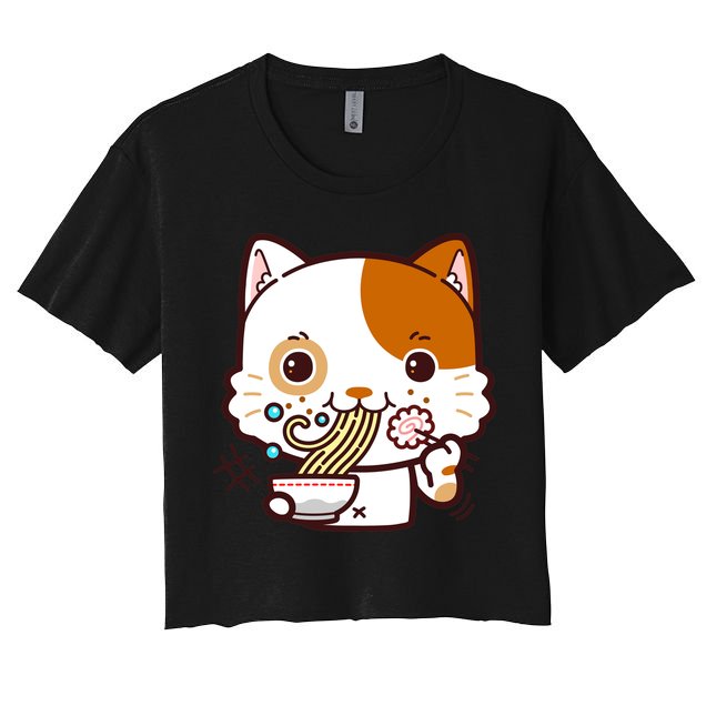 Kawaii Ramen Cat Crop Top