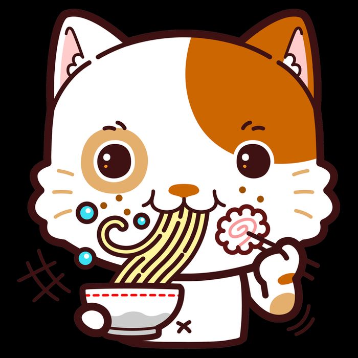 Kawaii Ramen Cat Cropped Pullover Crew