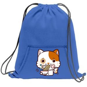 Kawaii Ramen Cat Sweatshirt Cinch Pack Bag