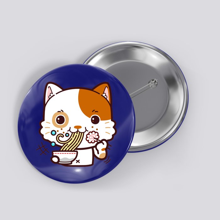 Kawaii Ramen Cat Button