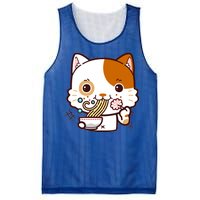 Kawaii Ramen Cat Mesh Reversible Basketball Jersey Tank