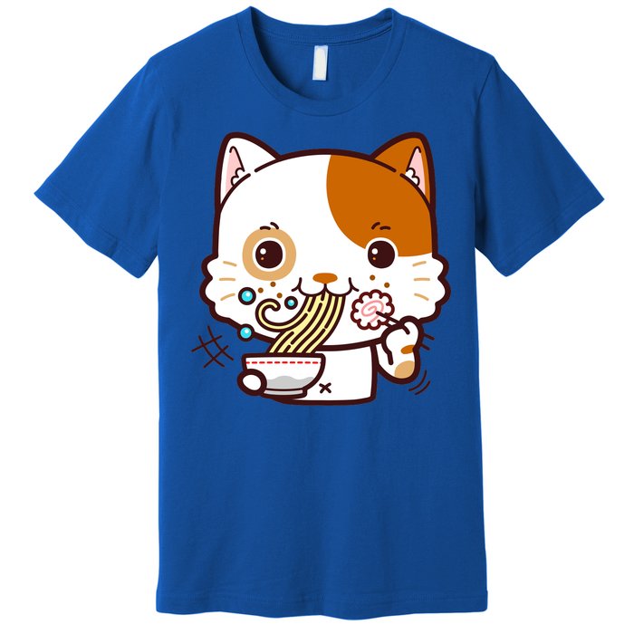 Kawaii Ramen Cat Premium T-Shirt