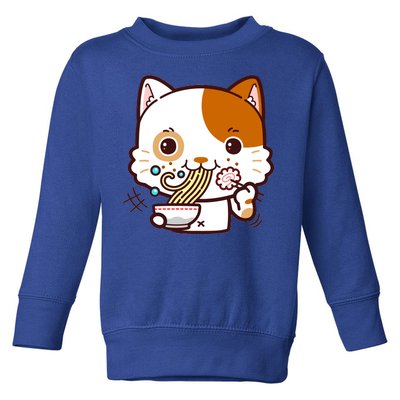 Kawaii Ramen Cat Toddler Sweatshirt