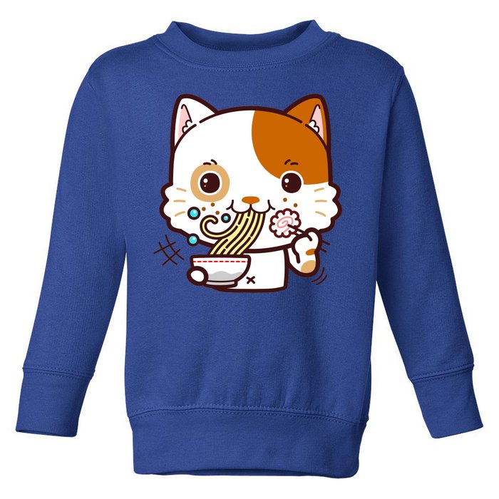 Kawaii Ramen Cat Toddler Sweatshirt