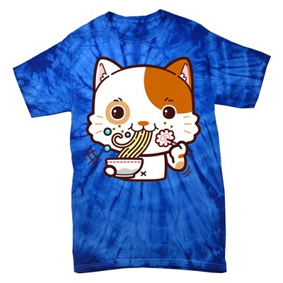 Kawaii Ramen Cat Tie-Dye T-Shirt