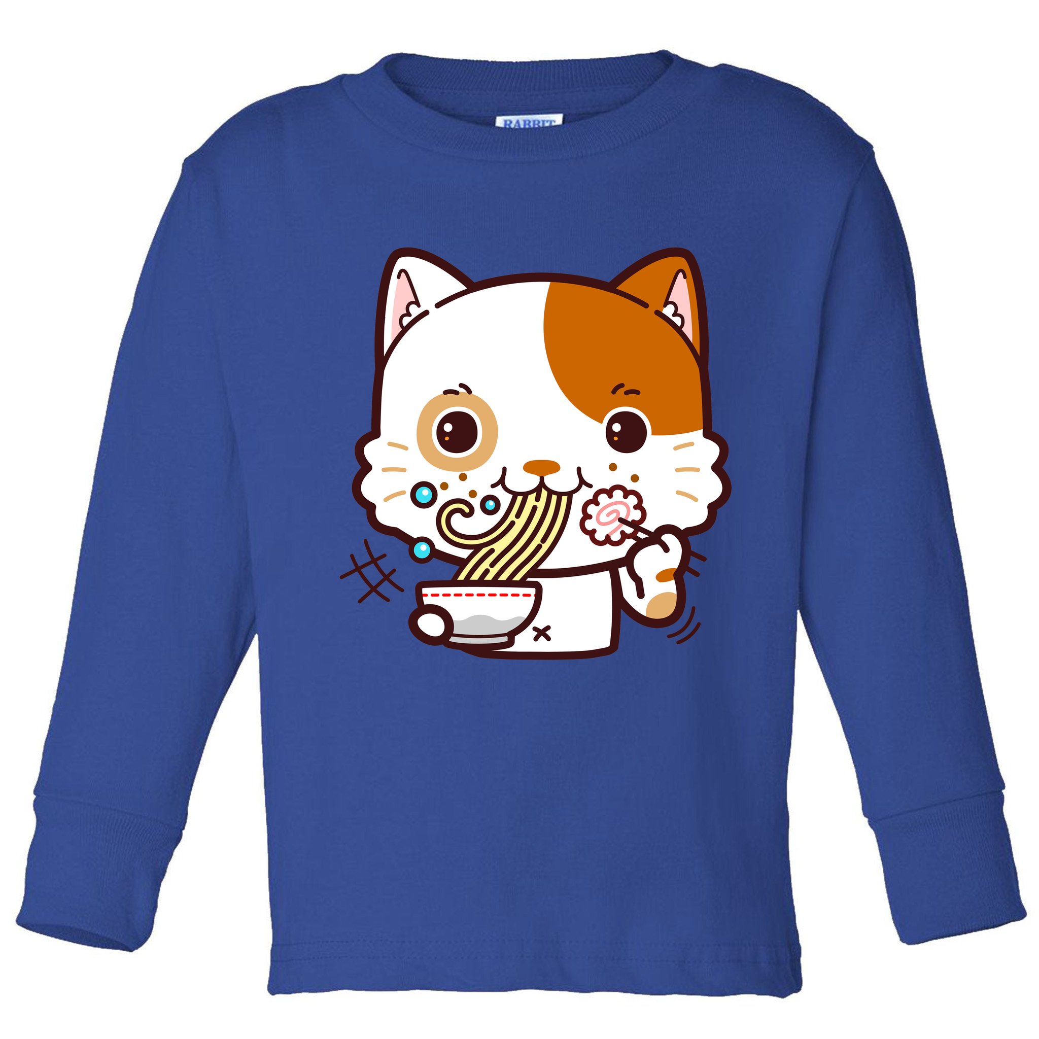 Kawaii Ramen Cat Toddler Long Sleeve Shirt