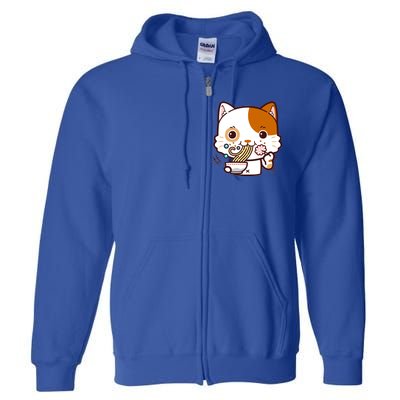 Kawaii Ramen Cat Full Zip Hoodie