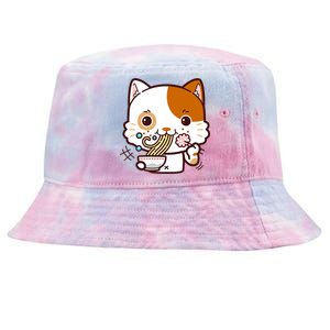 Kawaii Ramen Cat Tie-Dyed Bucket Hat