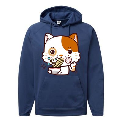 Kawaii Ramen Cat Performance Fleece Hoodie