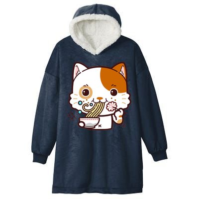 Kawaii Ramen Cat Hooded Wearable Blanket