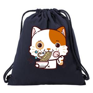 Kawaii Ramen Cat Drawstring Bag