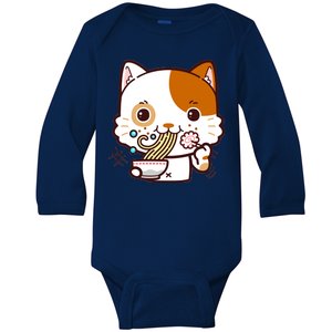 Kawaii Ramen Cat Baby Long Sleeve Bodysuit