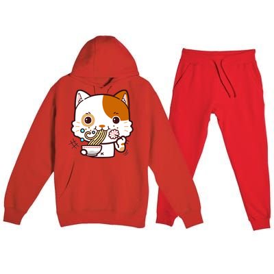 Kawaii Ramen Cat Premium Hooded Sweatsuit Set