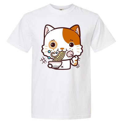 Kawaii Ramen Cat Garment-Dyed Heavyweight T-Shirt