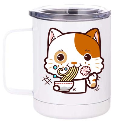 Kawaii Ramen Cat 12 oz Stainless Steel Tumbler Cup