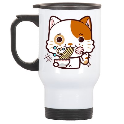 Kawaii Ramen Cat Stainless Steel Travel Mug