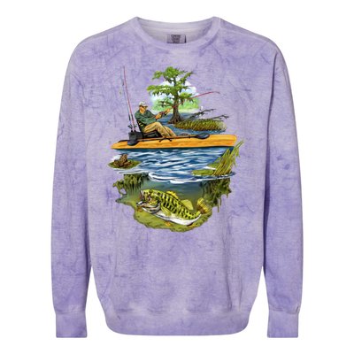 Kayak Fishing Colorblast Crewneck Sweatshirt