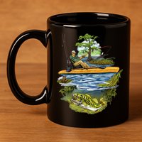 Kayak Fishing 11oz C Handle Ceramic Mug