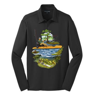 Kayak Fishing Silk Touch Performance Long Sleeve Polo