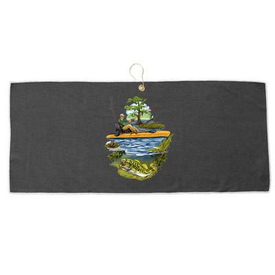 Kayak Fishing Large Microfiber Waffle Golf Towel