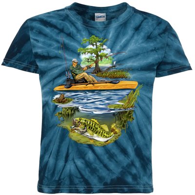 Kayak Fishing Kids Tie-Dye T-Shirt