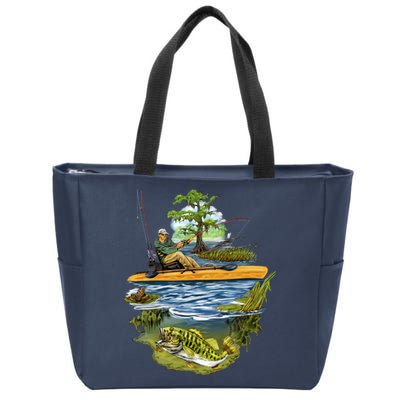 Kayak Fishing Zip Tote Bag