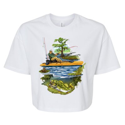 Kayak Fishing Bella+Canvas Jersey Crop Tee