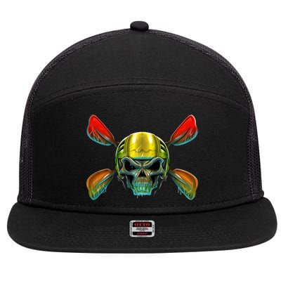 Kayak Skull 7 Panel Mesh Trucker Snapback Hat